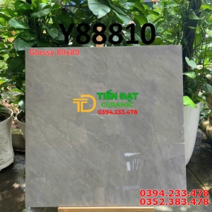 Gạch Bóng Kiếng Kim Cương TQ 80x80 Vân Xám Đậm 