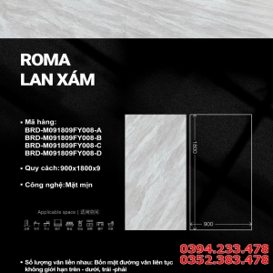 Gạch Bóng Kiếng Kim Cương TQ 90x180 Vân Xám Nhẹ 