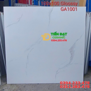 Gạch Bóng Kiếng Vi Tinh 100x100 Trắng Vân Xả Kho Giá Rẻ