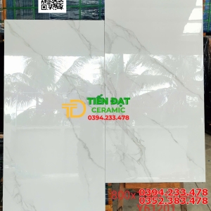 Gạch Bóng Kiếng Vi Tinh 80x160 Trắng Vân Mây Giá Rẻ