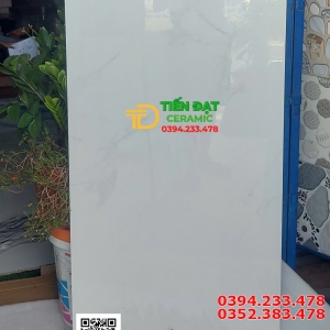 Gạch Bóng Kim Cương 60x120 Khổ Lớn Trắng Vân Nhẹ Mẫu Mới