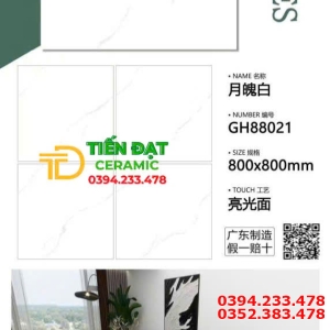 Gạch Cao Cấp 80x80 Trắng Vân Kim Cương TQ