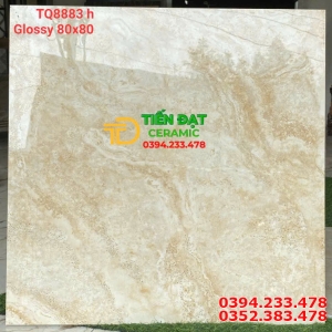 Gạch Cao Cấp TQ 80x80 Lát Nền Màu Vàng Ánh Kim