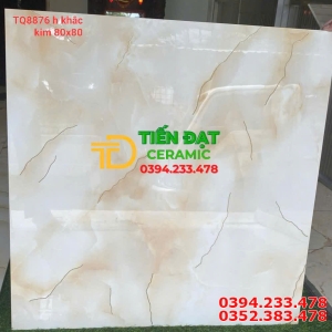 Gạch Đá Bóng Kiếng TQ 80x80 Lát Nền Nhũ Vàng Giá Rẻ