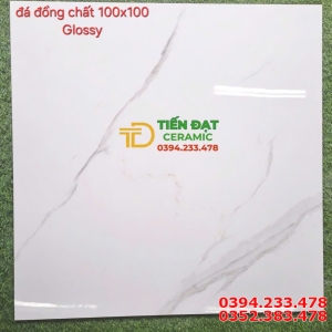 Gạch Đá Đồng Chất 100x100 Trắng Vân Lát Phòng Khách