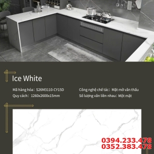 Gạch Đá Khổ Lớn 1260x2600 Trắng vân Mây Mẫu Mới