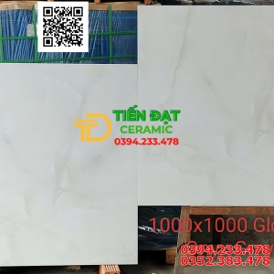 Gạch Đá Lát Nền 100x100 Trắng Vân Kim Cương Onyx Grey