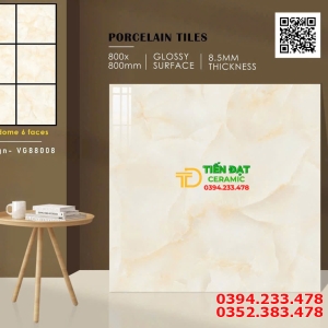 Gạch Đá Marble 80x80 Vân Vàng Bóng Kính Kim Cương 