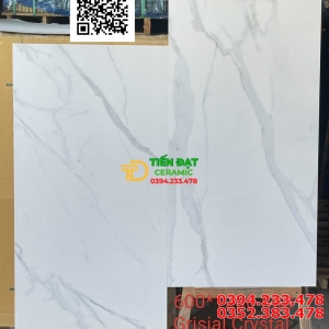Gạch Đá Mờ Bóng 60x120 Trắng Vân india Grisial Crystal