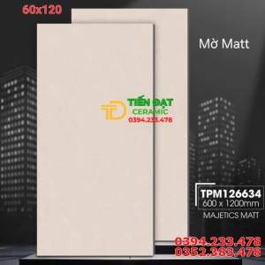 Gạch Đá Mờ Vicera 60x120 lát Nền Vân Vàng Mẫu Mới