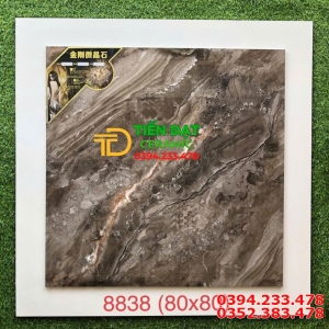 Gạch Đá TQ 80x80 Vân Nâu Nhạt Ốp Mặt Tiền 