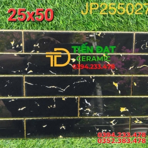 Gạch Đá Trang Trí Chụ Cổng 25x50 Đen Khắc Kim 