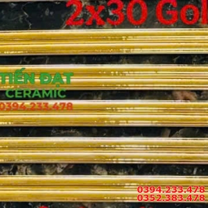 Gạch Đũa Chỉ Vàng 2x30 Viền Nổi Trang Trí Giá Rẻ