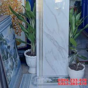 Gạch Granite Cao Cấp 47x120 Trắng  Khắc Kim Bóng Kiếng