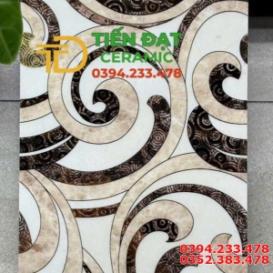 Gạch Hoa Văn Trắng Đen 30x60 Bóng Kính Nhũ Vàng Tại Quận 7