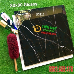 Gạch Khắc Kim TQ 80x80 Đen Trắng Khắc Kim Ốp Mặt Tiền