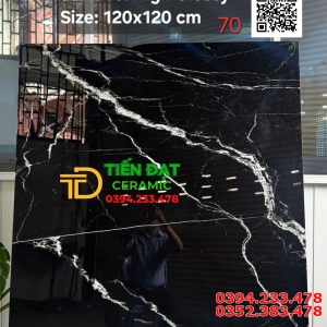 Gạch Khổ Lớn 120x120 Đen Trắng Kim Cương Ốp Mặt Tiền