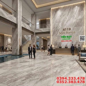 Gạch Khổ Lớn 120x180 Bóng  Kiếng Vi Tinh Ốp Lát Đại Sảnh Lớn