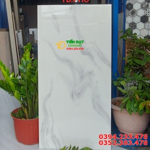 Gạch Khổ Lớn 50x100 Trắng Vân Đá Bóng Kính Kim Cương