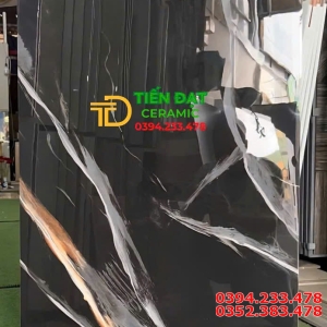 Gạch Khổ Lớn 60x120 Đen Ánh Vàng Ốp Mặt Tiền Mới Nhất