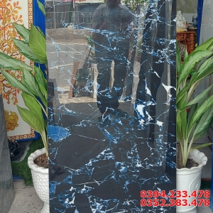 Gạch Khổ Lớn 60x120 Ốp Mặt Tiền Đen Vân Xanh