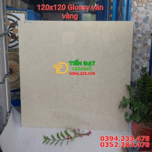 Gạch Khổ Lớn Lát Phòng Khách 120x120 Màu Vàng Cao Cấp