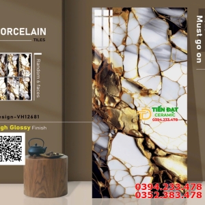 Gạch Khổ Lớn Ốp Lát Phòng Khách 60x120 Khắc Kim