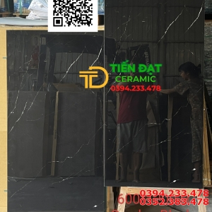 Gạch Khổ Lớn Ốp Mặt Tiền 60x120 Đen Trắng Cracker Black