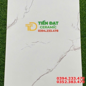 Gạch Khổ Lớn TQ Khắc Kim 60x120 Trắng Vân Nhũ Vàng