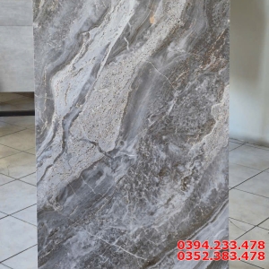 Gạch Khổ Lớn Trung Quốc 60x120 Vân Xám Đậm Khắc Kim