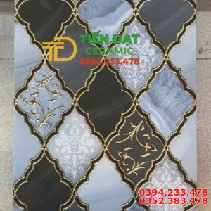 Gạch Kính Cao Cấp 30x60 TQ Ô Vuông Khắc Kim