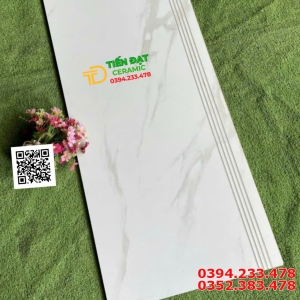 Gạch Lát Bậc Tam Cấp 47x120 Cầu Thang Trắng Vân Mây