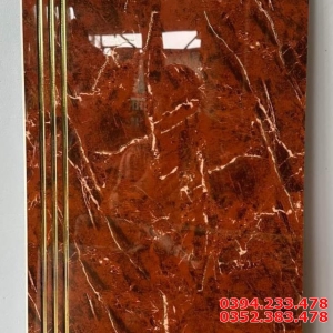 Gạch Lát Cầu Thang 47x120 Đỏ Vân Trắng Nhũ Vàng