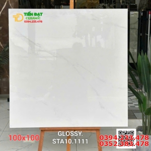 Gạch Lát Nền 100x100 Trắng Vân Mây Xả Kho Giá Rẻ