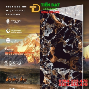 Gạch Ốp Lát Trang Trí 60x120 Trắng Đen Vàng 