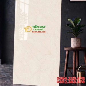 Gạch Lát Nền 60x120 Vàng Kem Bóng Kiếng Mới Đẹp