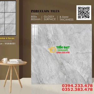 Gạch Lát Nền Cao Cấp 80x80 Xám Nhẹ Mẫu Mới Giá Rẻ