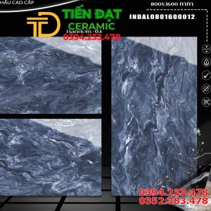 Gạch Lát Nền Khổ Lớn 80x160 Bóng Kiếng Vân Xanh