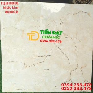 Gạch Lát Nền Nhà 80x80 Màu Vàng Ánh Kim TQ