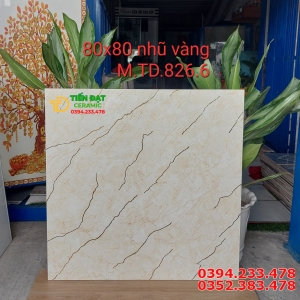 Gạch Lát Nền Nhũ Vàng 80x80 Bóng Kiếng  