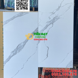 Gạch Lát Nền Phòng Khách 60x120 Marble Pearl Statuario