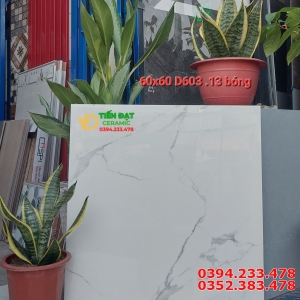Gạch Lát Nền Phòng Khách 60x60 Trằng Vân Khói 