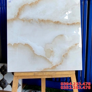 Gạch Lát Nên Phòng Khách 60x60 Trắng Vân Vàng