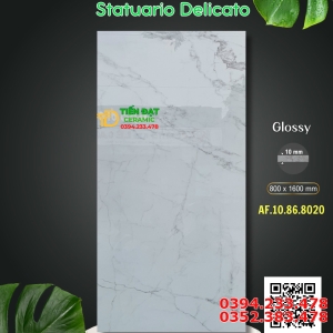 Gạch Lát Nền Phòng Khách 80x160 Trắng Vân 