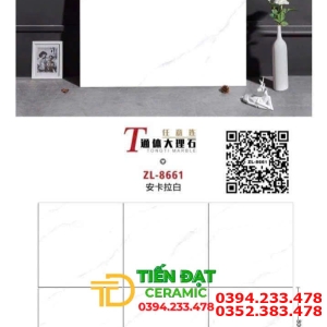 Gạch Lát Nền Phòng Khách 80x80 Trắng Vân Khói TQ