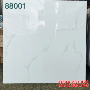 Gạch Lát Nền Phòng Ngủ 80x80 Trắng Vân Khói Mẫu Mới