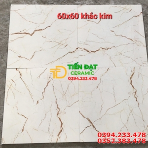 Gạch Lát Nền TQ 60x60 Bóng Kiếng Nhũ Vàng