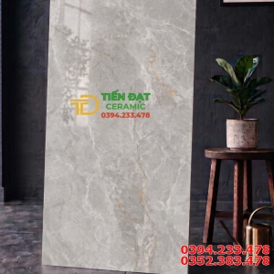 Gạch Lát Phòng Khách 60x120 Vân Xám Đá Bóng Kim Cương