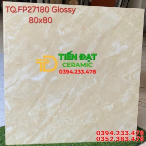 Gạch Lát Phòng Khách 80x80 Vàng Trắng TQ Đẹp Rẻ