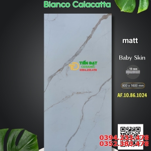 Gạch Mờ Bóng Khổ Lớn 80x160 Trắng Vân Vàng